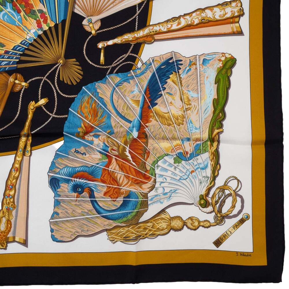 HERMES Black Silk Scarf - Picture 6 of 16